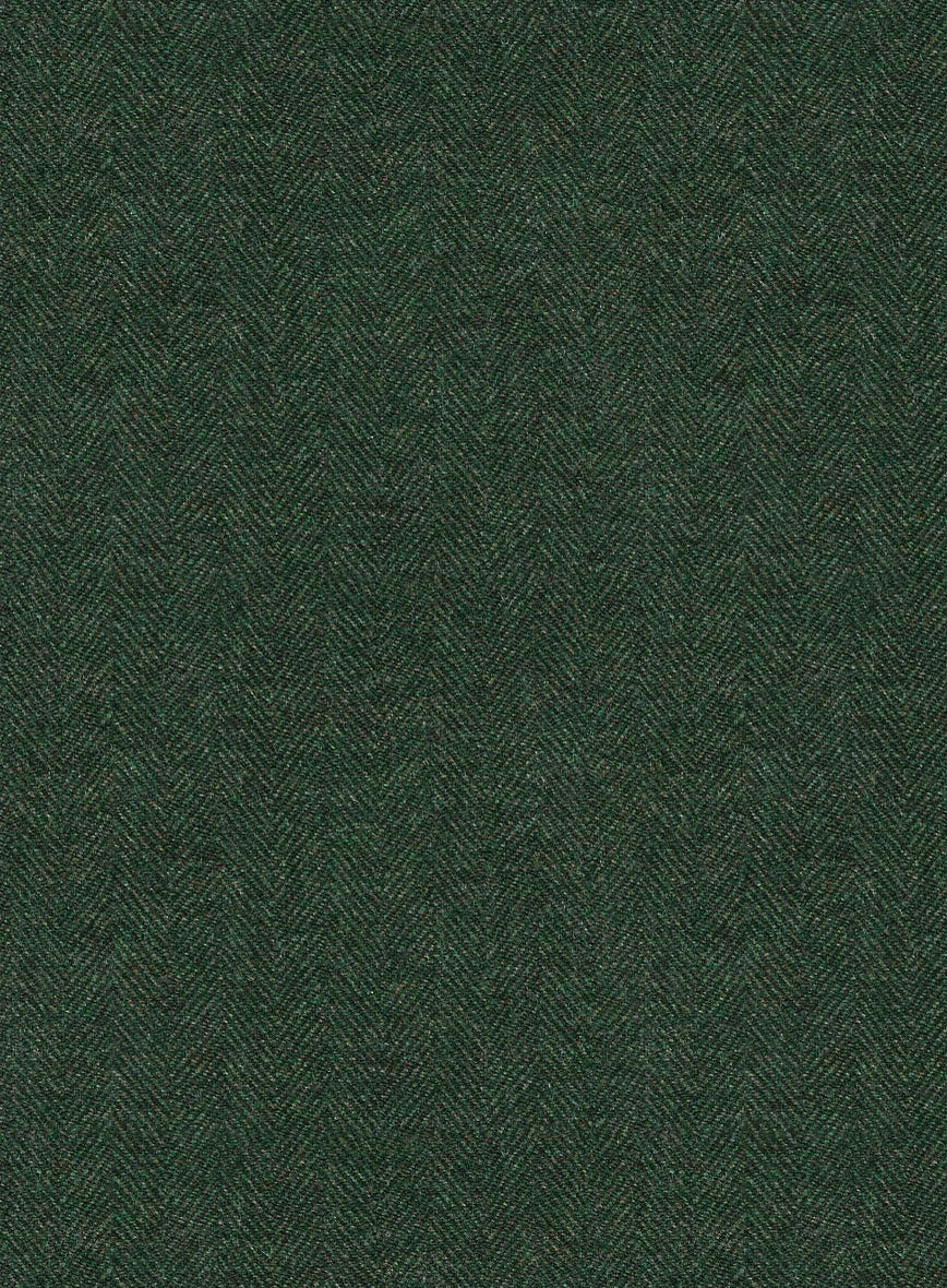 Bottle Green Herringbone Tweed Pea Coat 3 Bottle Green Herringbone Tweed Pea Coat - Image 3