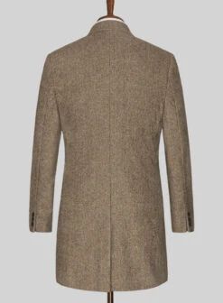 Irish Brown Herringbone Tweed Overcoat 7 Irish Brown Herringbone Tweed Overcoat -Tiano Suits Shop Irishbrownherringbonetweedovercoatlook 2