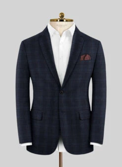 Italian Gaze Blue Checks Flannel Jacket