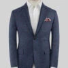 Italian Murano Leopo Blue Wool Linen Jacket