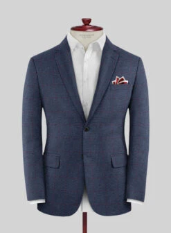 Italian Murano Leopo Blue Wool Linen Jacket