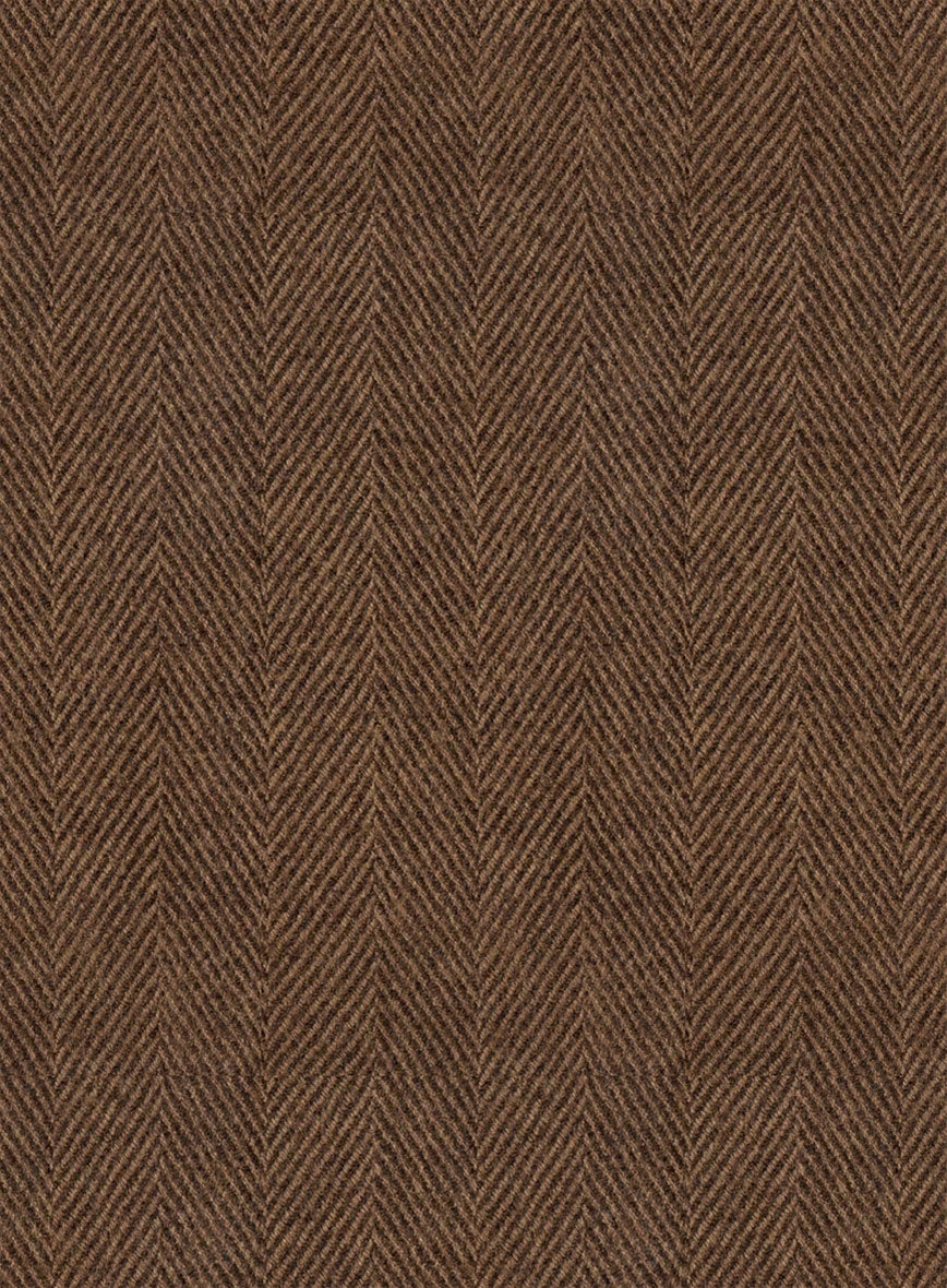 Naples Wide Herringbone Tan Tweed Pea Coat 3 Naples Wide Herringbone Tan Tweed Pea Coat - Image 3