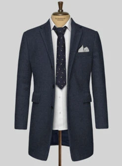 Blue Heavy Tweed Overcoat 7 Blue Heavy Tweed Overcoat -Tiano Suits Shop blueheavytwdoverctlk 2