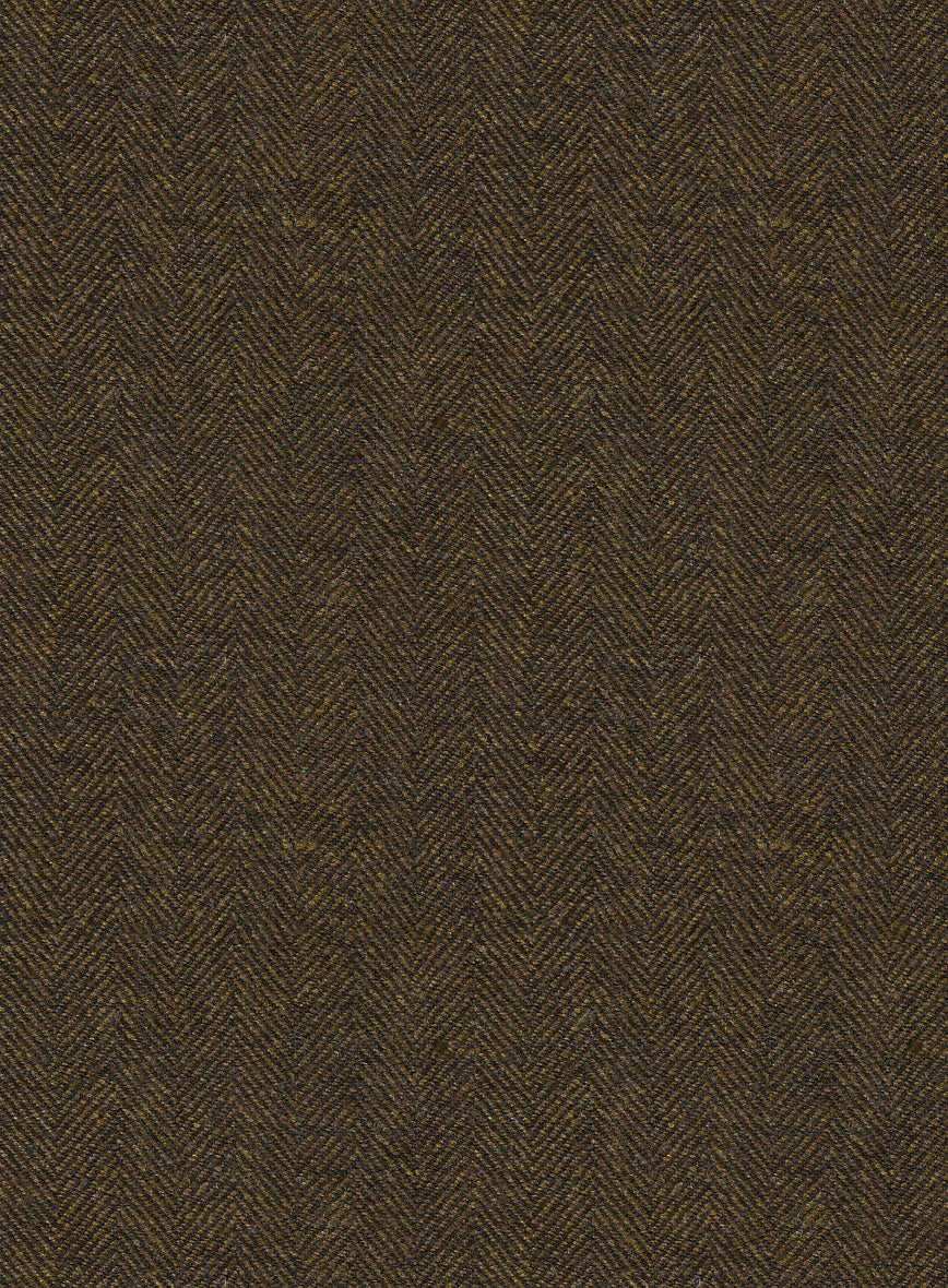 Bottle Brown Herringbone Tweed Pea Coat 3 Bottle Brown Herringbone Tweed Pea Coat - Image 3