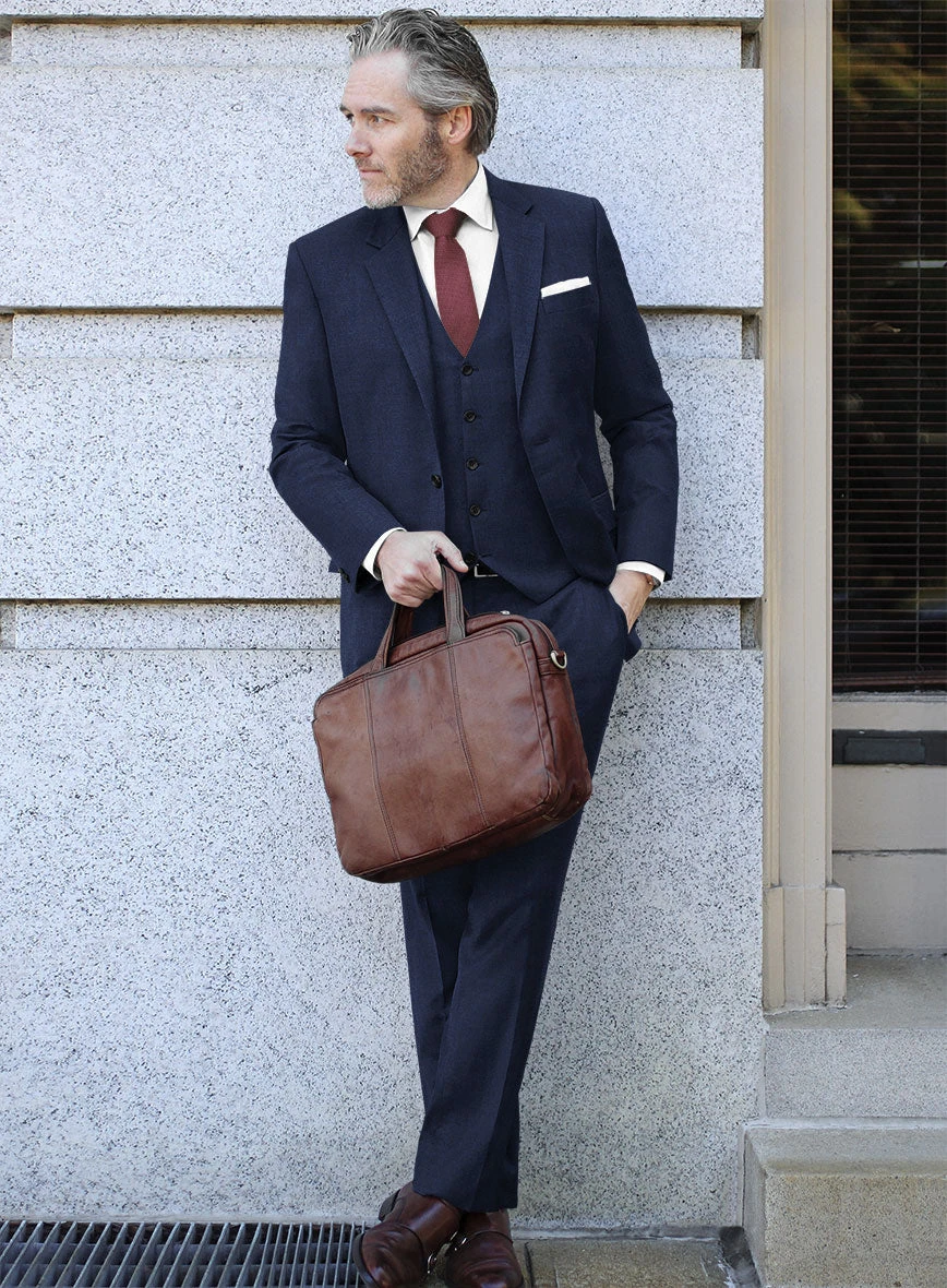 Bristol Dark Midnight Blue Sharkskin Suit 2 Bristol Dark Midnight Blue Sharkskin Suit - Image 2