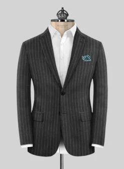 Bristol Gray Rope Stripe Suit 11 Bristol Gray Rope Stripe Suit -Tiano Suits Shop bristolgrayropestripesuitlook 2