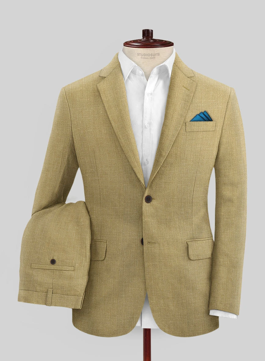 British Khaki Pure Linen Suit 1 British Khaki Pure Linen Suit