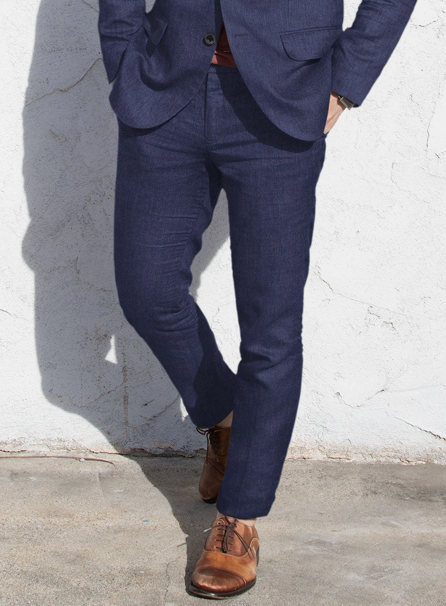 Campari Berry Blue Linen Suit 4 Campari Berry Blue Linen Suit - Image 4