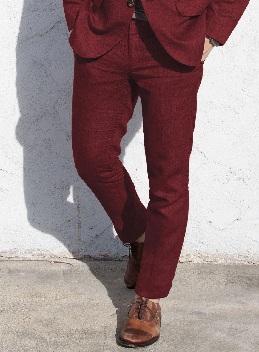 Campari Cranberry Linen Suit 4 Campari Cranberry Linen Suit - Image 4