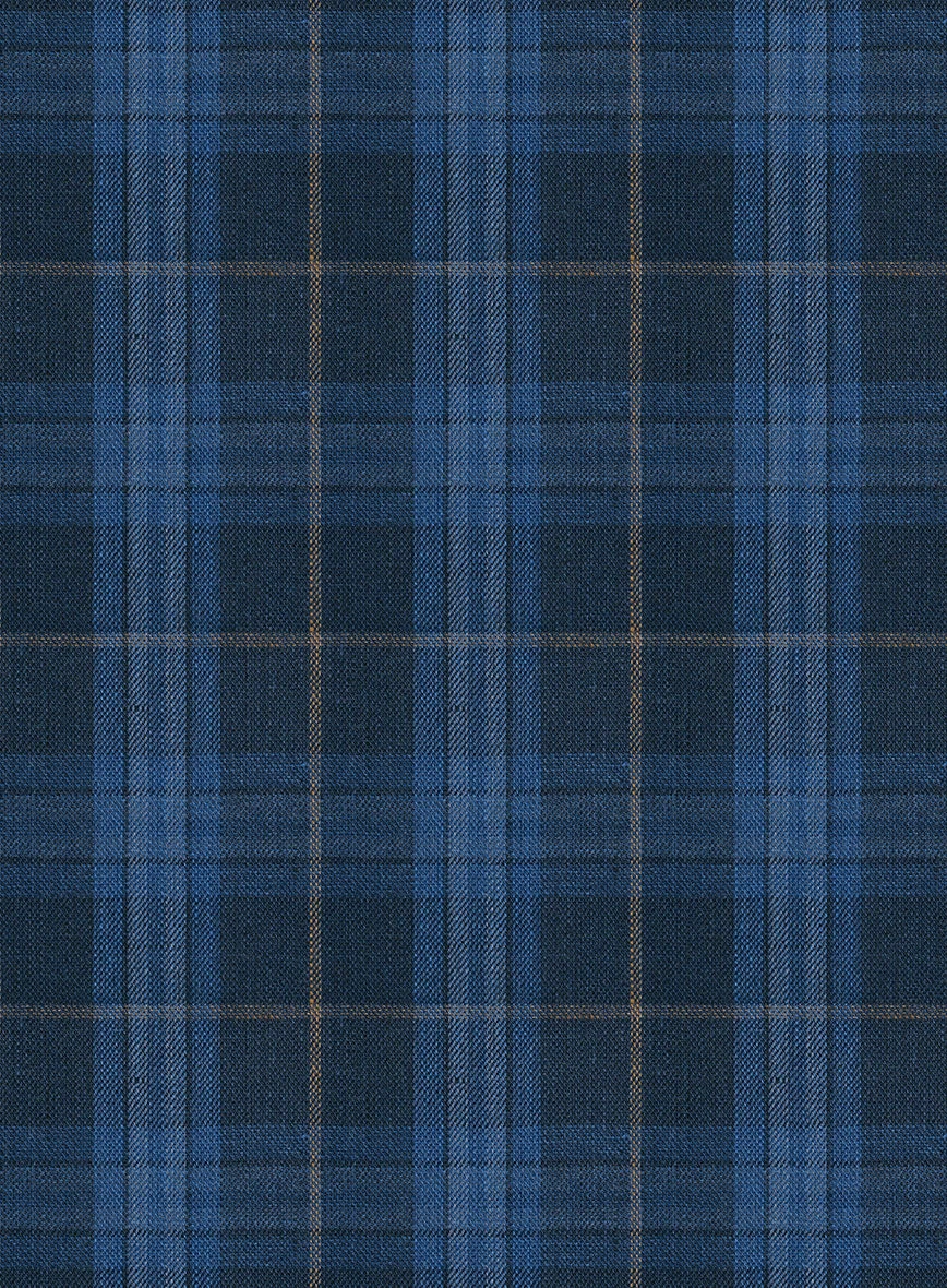 Campari Jet Blue Checks Linen Jacket 2 Campari Jet Blue Checks Linen Jacket - Image 2