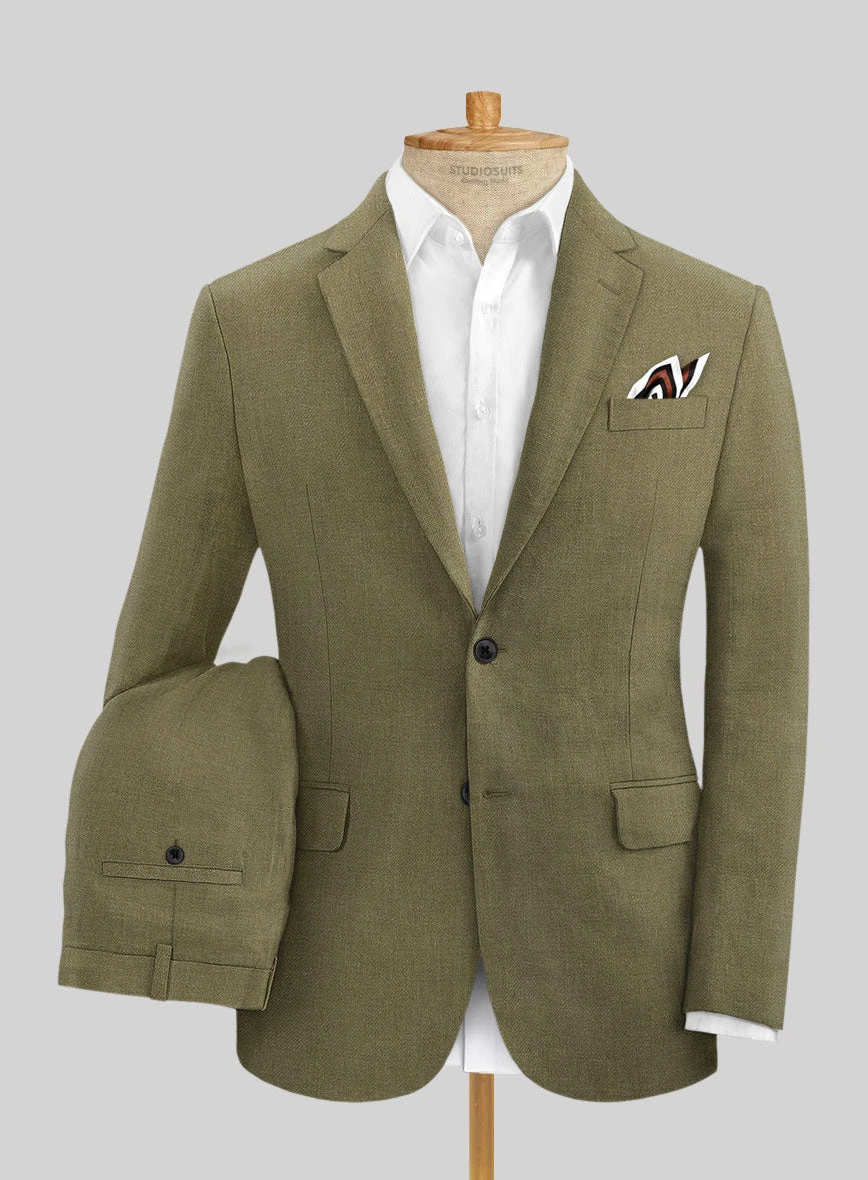 Campari Rustic Green Linen Suit 1 Campari Rustic Green Linen Suit