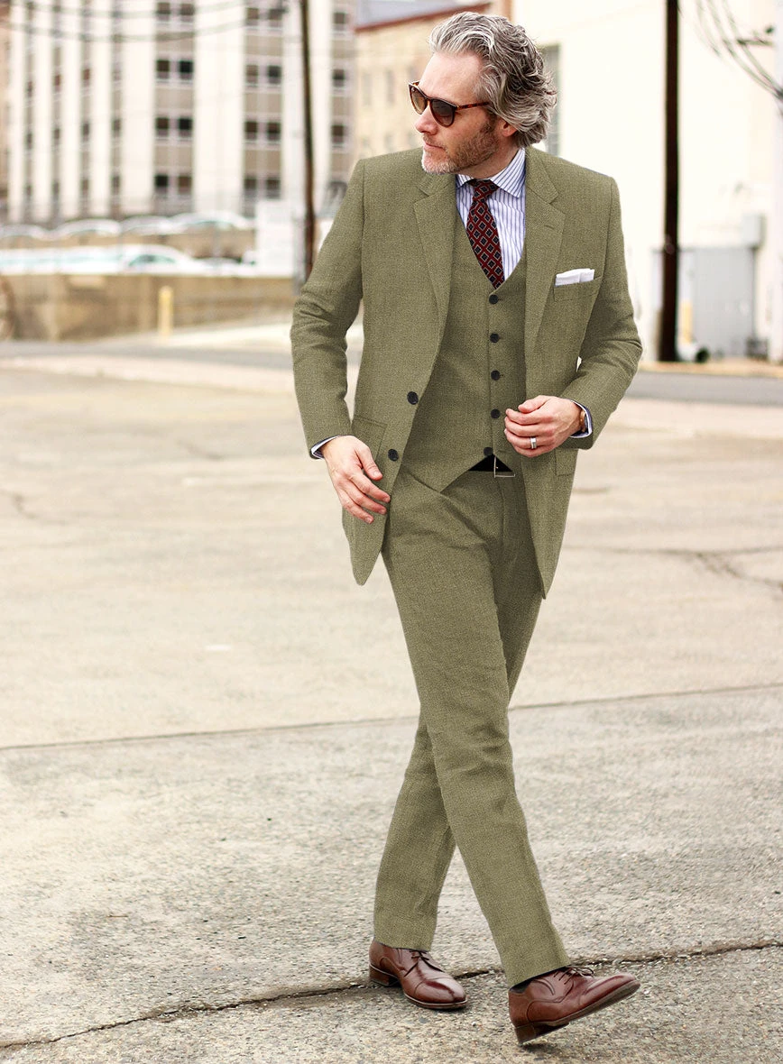 Campari Rustic Green Linen Suit 2 Campari Rustic Green Linen Suit - Image 2