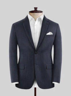 Cavalry Twill Dark Blue Wool Suit -Tiano Suits Shop cavalrytwilldarkbluewoolsuitlook 2