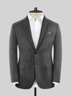 Cavalry Twill Dark Gray Wool Jacket
