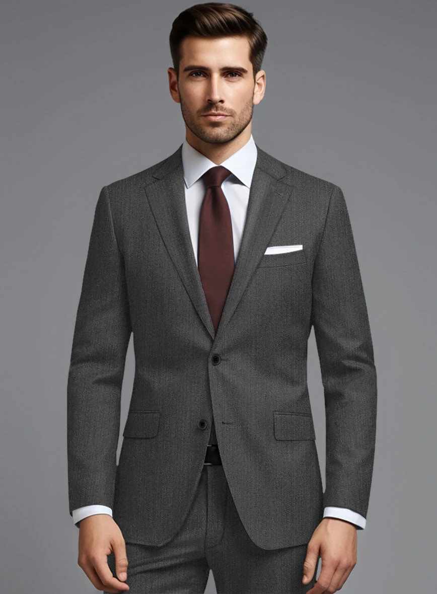 Cavalry Twill Dark Gray Wool Suit 3 Cavalry Twill Dark Gray Wool Suit - Image 3