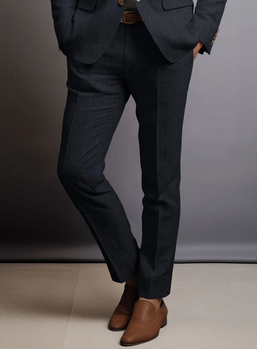 Dark Blue Pure Linen Suit 5 Dark Blue Pure Linen Suit - Image 5