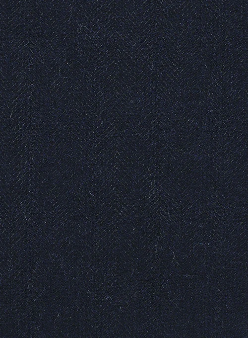 Deep Blue Herringbone Tweed Overcoat 4 Deep Blue Herringbone Tweed Overcoat - Image 4