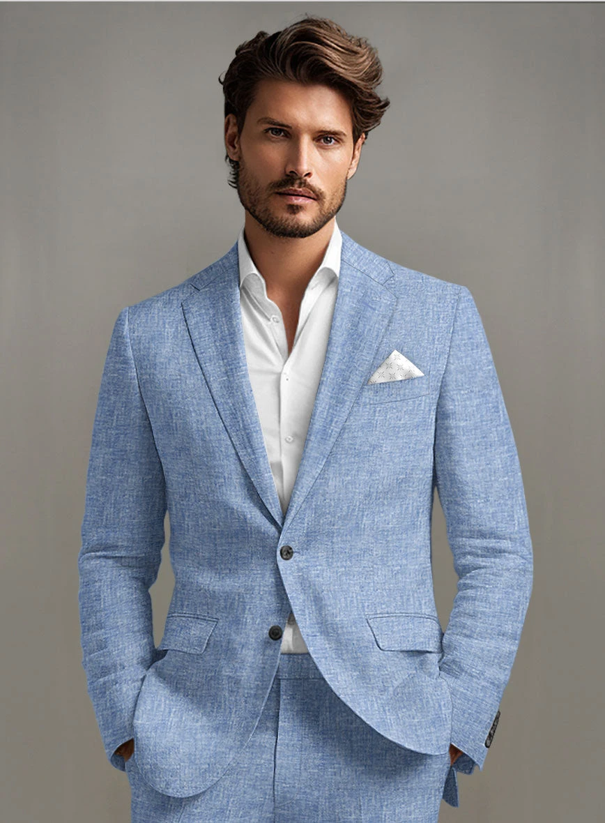 Desert Blue Linen Jacket 2 Desert Blue Linen Jacket - Image 2