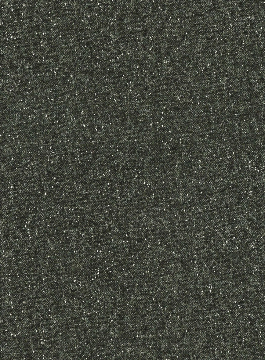 Dark Olive Flecks Donegal Tweed Pea Coat 3 Dark Olive Flecks Donegal Tweed Pea Coat - Image 3