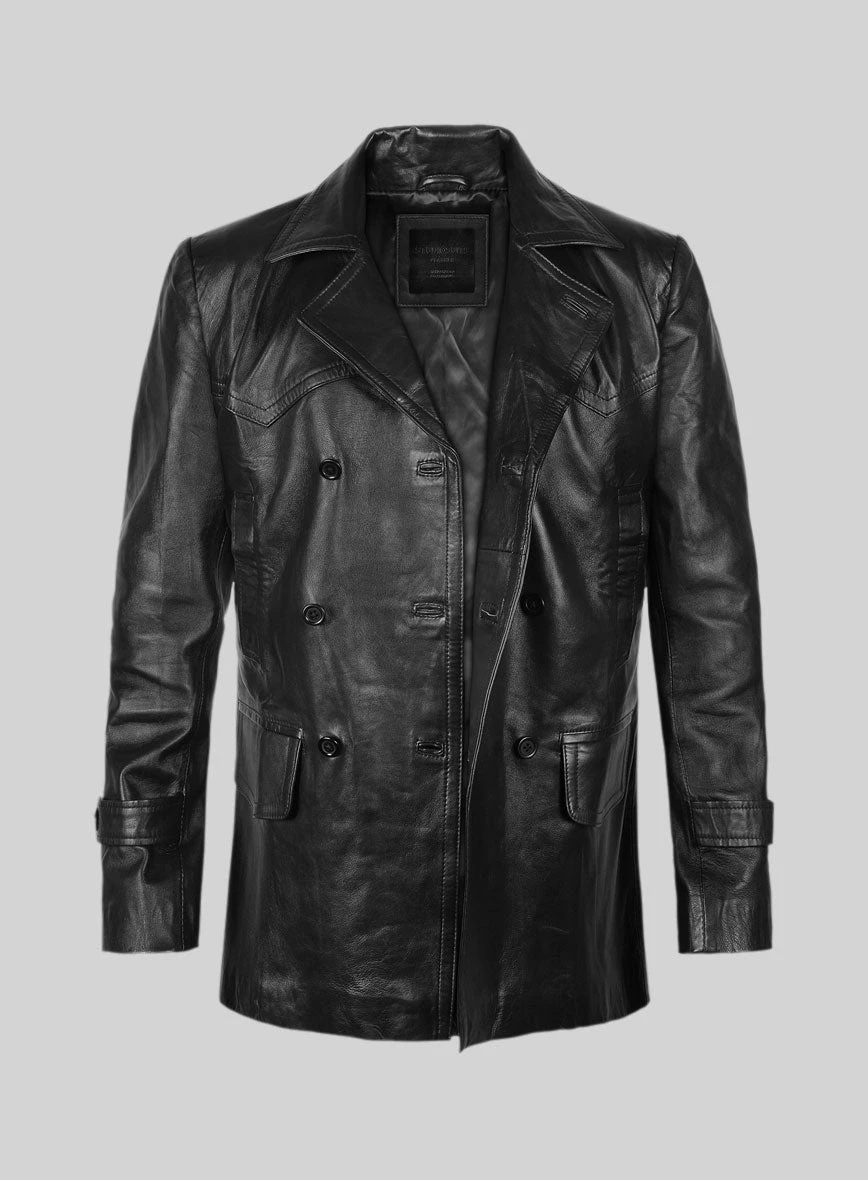 Doctor Who Leather Trench Coat 4 Doctor Who Leather Trench Coat - Image 4