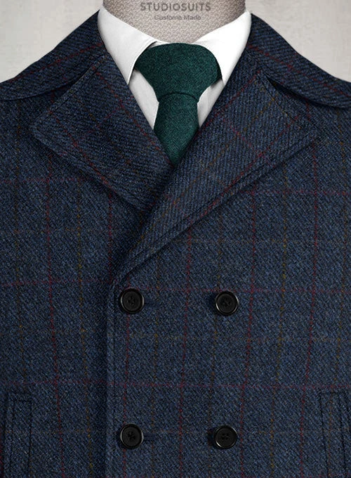 Harris Tweed King Blue Pea Coat 3 Harris Tweed King Blue Pea Coat - Image 3