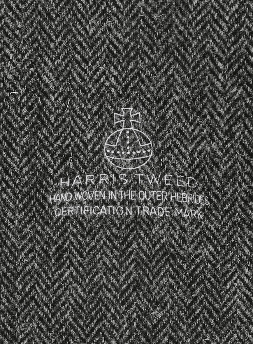 Harris Tweed Dark Gray Herringbone Pea Coat 3 Harris Tweed Dark Gray Herringbone Pea Coat - Image 3