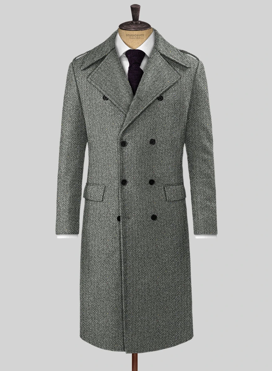 Harris Tweed Gray Chevron GQ Overcoat 1 Harris Tweed Gray Chevron GQ Overcoat