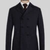 Harris Tweed Navy Speckled Pea Coat
