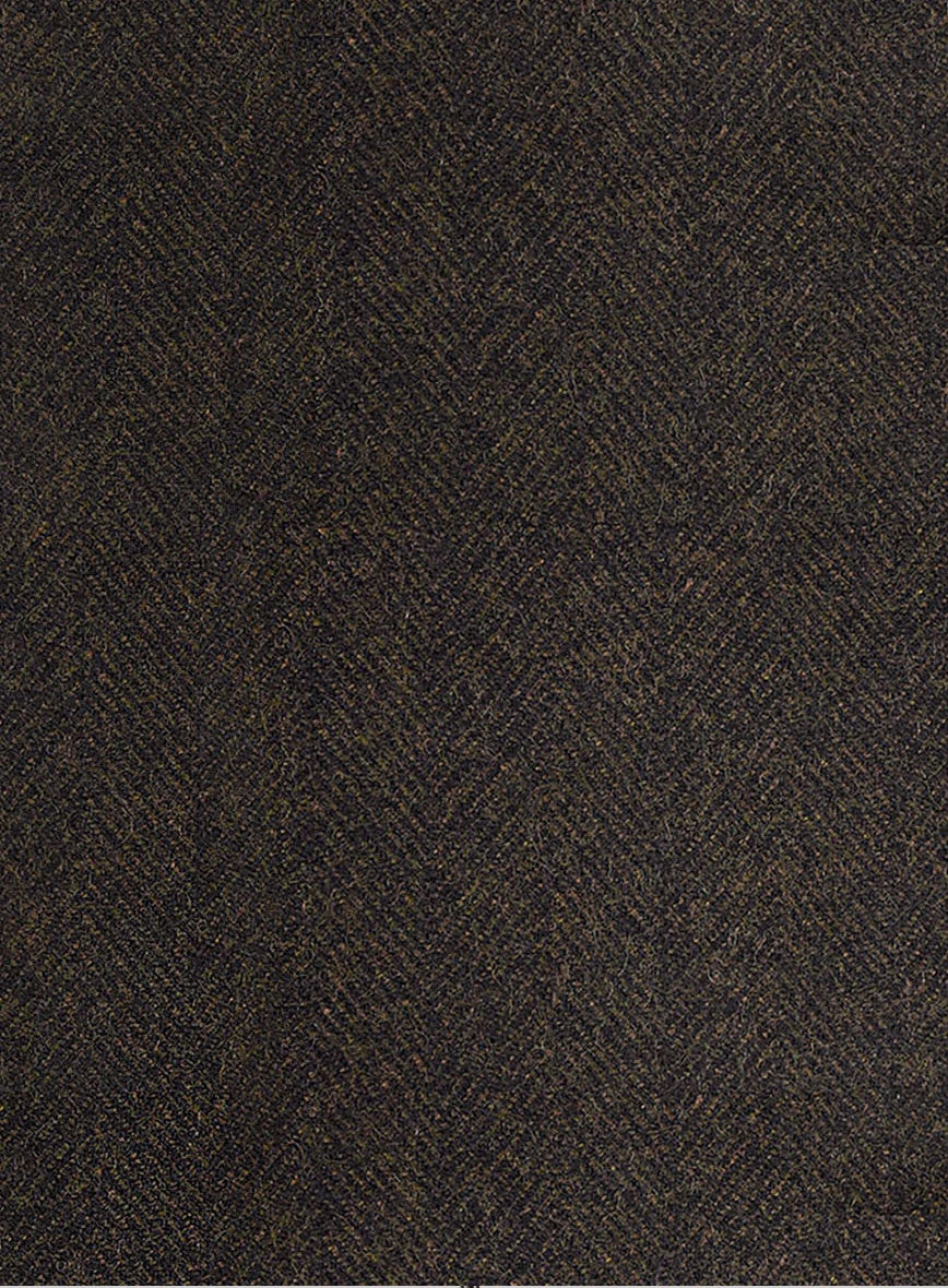 Highlander Heavy Dark Brown Herringbone Tweed GQ Overcoat 3 Highlander Heavy Dark Brown Herringbone Tweed GQ Overcoat - Image 3