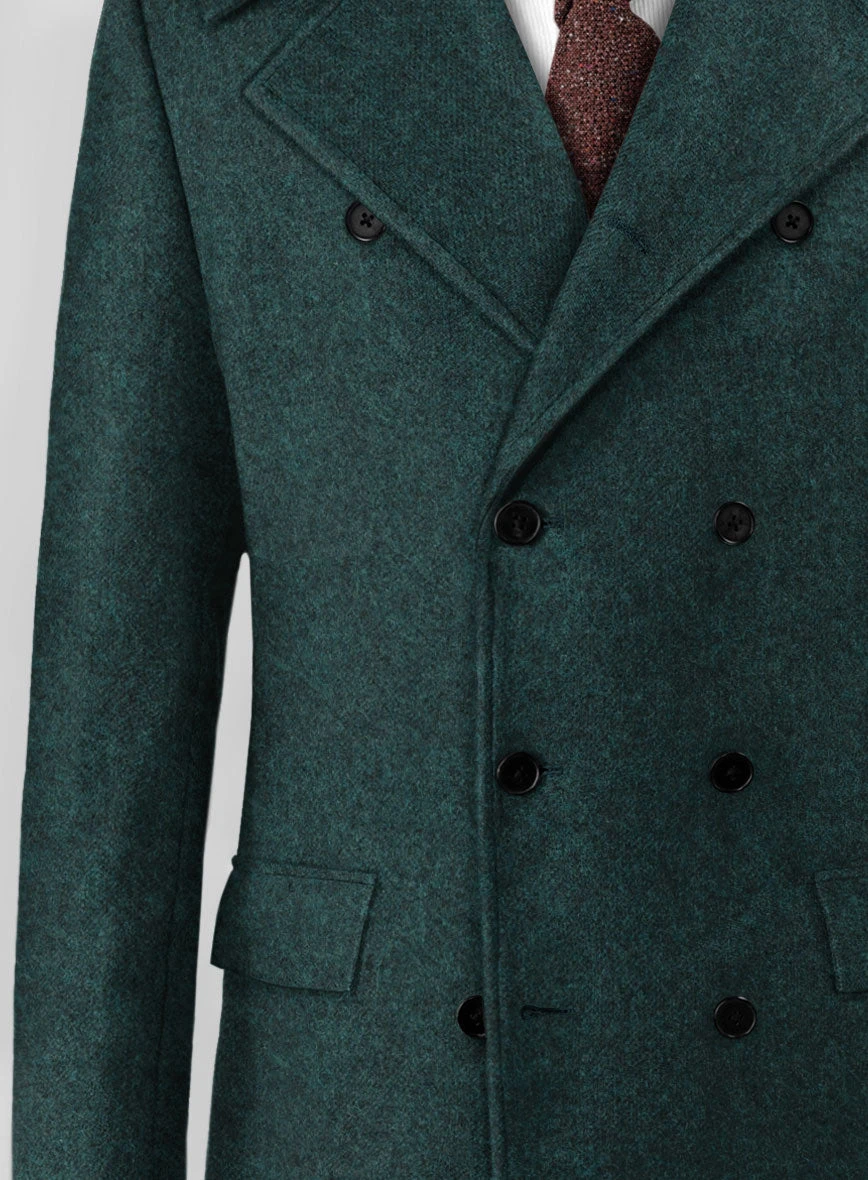 Highlander Melange Green Tweed GQ Overcoat 2 Highlander Melange Green Tweed GQ Overcoat - Image 2