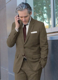 Huddersfield Brown Glen Pure Wool Suit -Tiano Suits Shop huddersfieldbrownglenpurewoolsuitlook 3