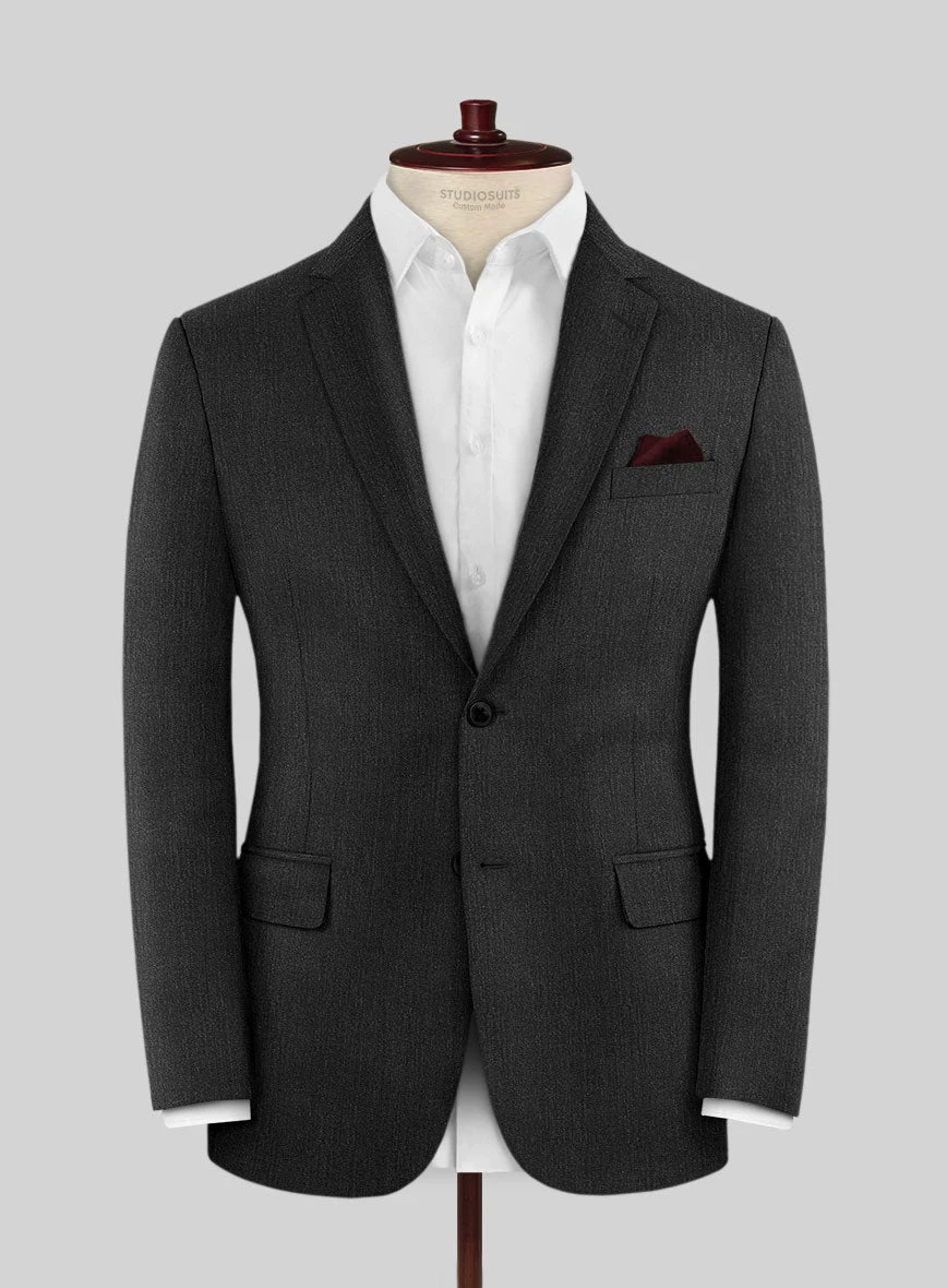 Huddersfield Stretch Charcoal Wool Jacket 1 Huddersfield Stretch Charcoal Wool Jacket