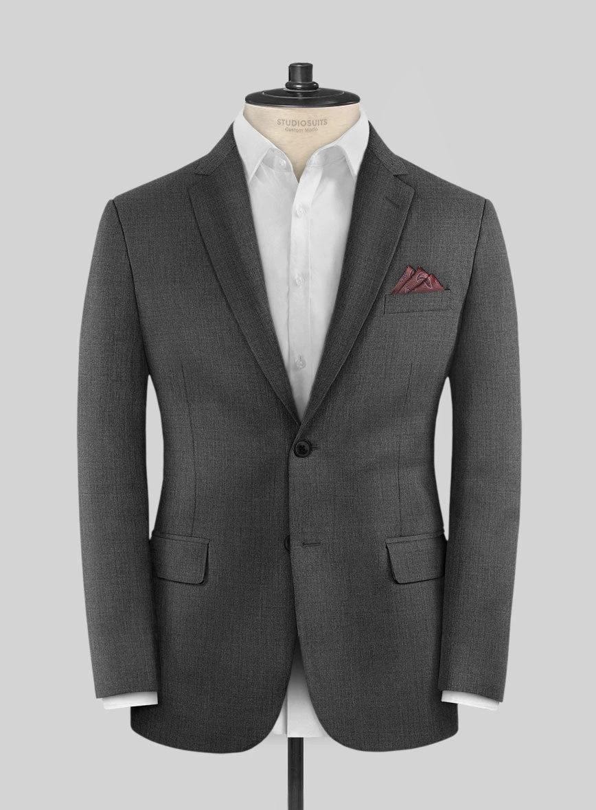 Huddersfield Stretch Dark Gray Wool Jacket 1 Huddersfield Stretch Dark Gray Wool Jacket
