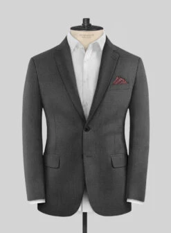 Huddersfield Stretch Dark Gray Wool Suit -Tiano Suits Shop huddersfieldstretchdarkgraywoolsuitlook 2