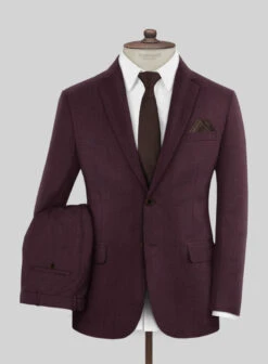 Huddersfield Stretch Wine Wool Suit