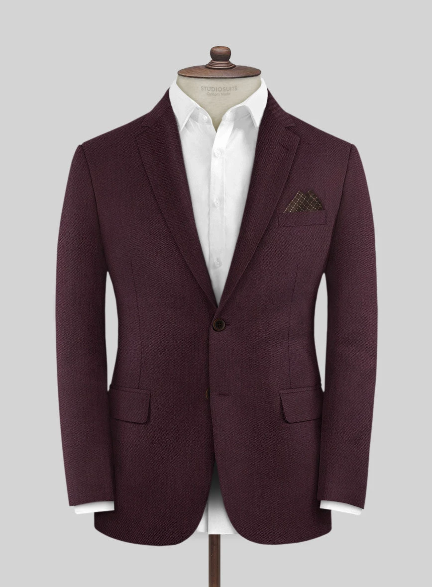 Huddersfield Stretch Wine Wool Suit 3 Huddersfield Stretch Wine Wool Suit - Image 3