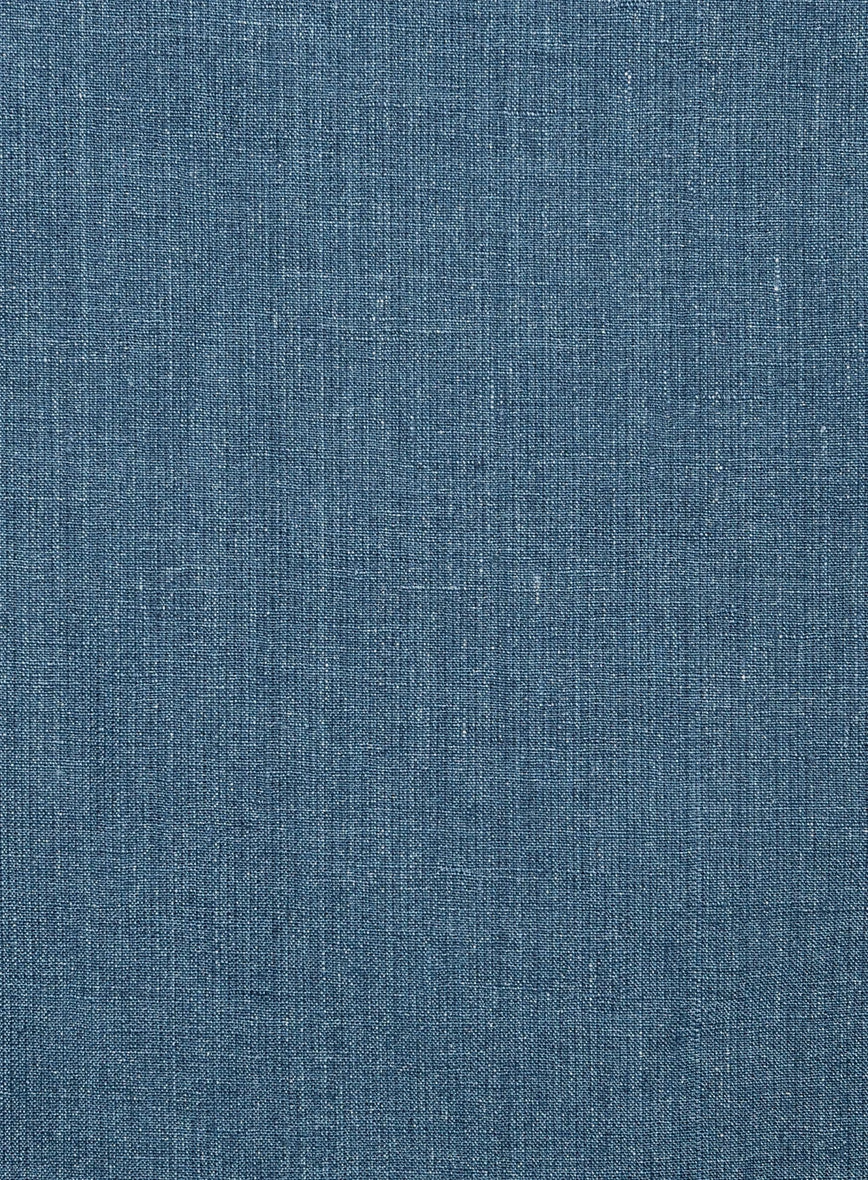 Indigo Blue Pure Linen Jacket 3 Indigo Blue Pure Linen Jacket - Image 3