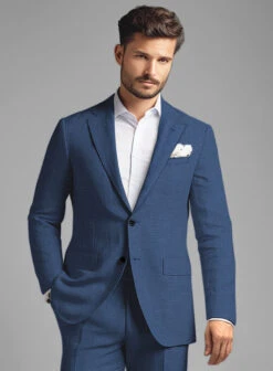 Azure Blue Linen Jacket