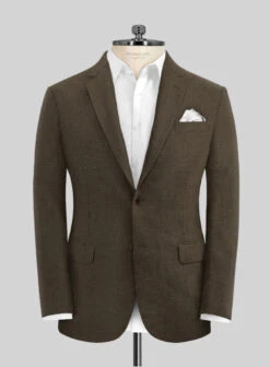 Italian Brown Linen Suit 10 Italian Brown Linen Suit -Tiano Suits Shop italianbrownlinesuitlook 2