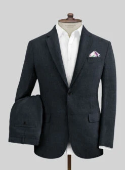 Italian Dark Blue Linen Suit
