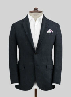 Italian Dark Blue Linen Suit 8 Italian Dark Blue Linen Suit -Tiano Suits Shop italiandrkblulinensuitlook 2