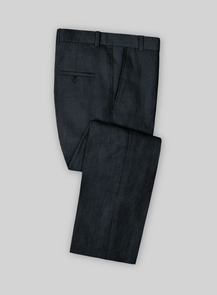 Italian Dark Blue Linen Suit 4 Italian Dark Blue Linen Suit - Image 4
