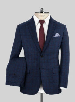 Tiano Suits Shop 14 Italian Ermene Blue Wool Suit