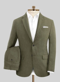 Italian French Green Linen Suit