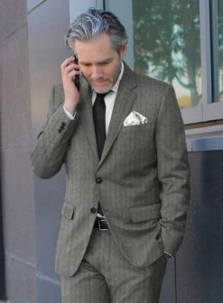 Italian Gray Herringbone Flannel Suit 11 Italian Gray Herringbone Flannel Suit -Tiano Suits Shop italiangrayherringboneflannelsuitlook 3