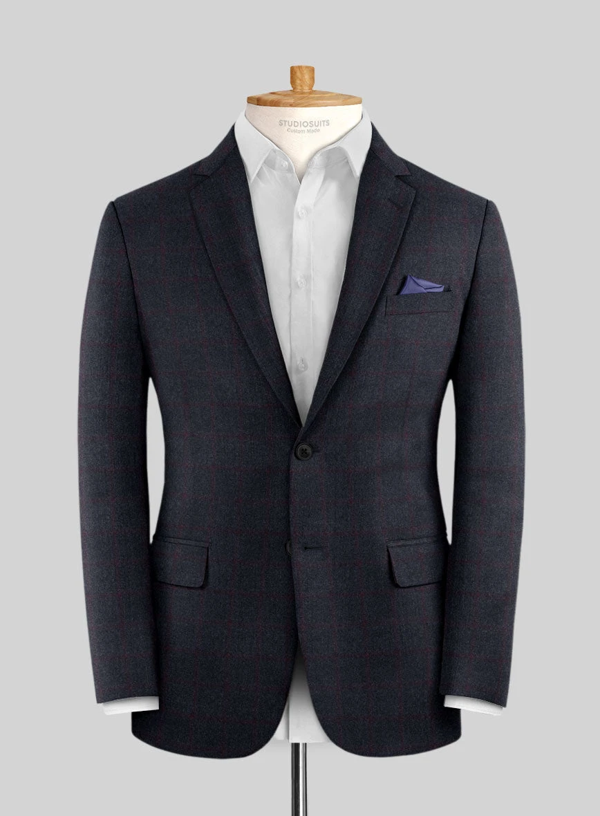 Italian Jamen Blue Checks Flannel Suit 3 Italian Jamen Blue Checks Flannel Suit - Image 3