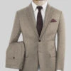 Italian Light Brown Herringbone Flannel Suit