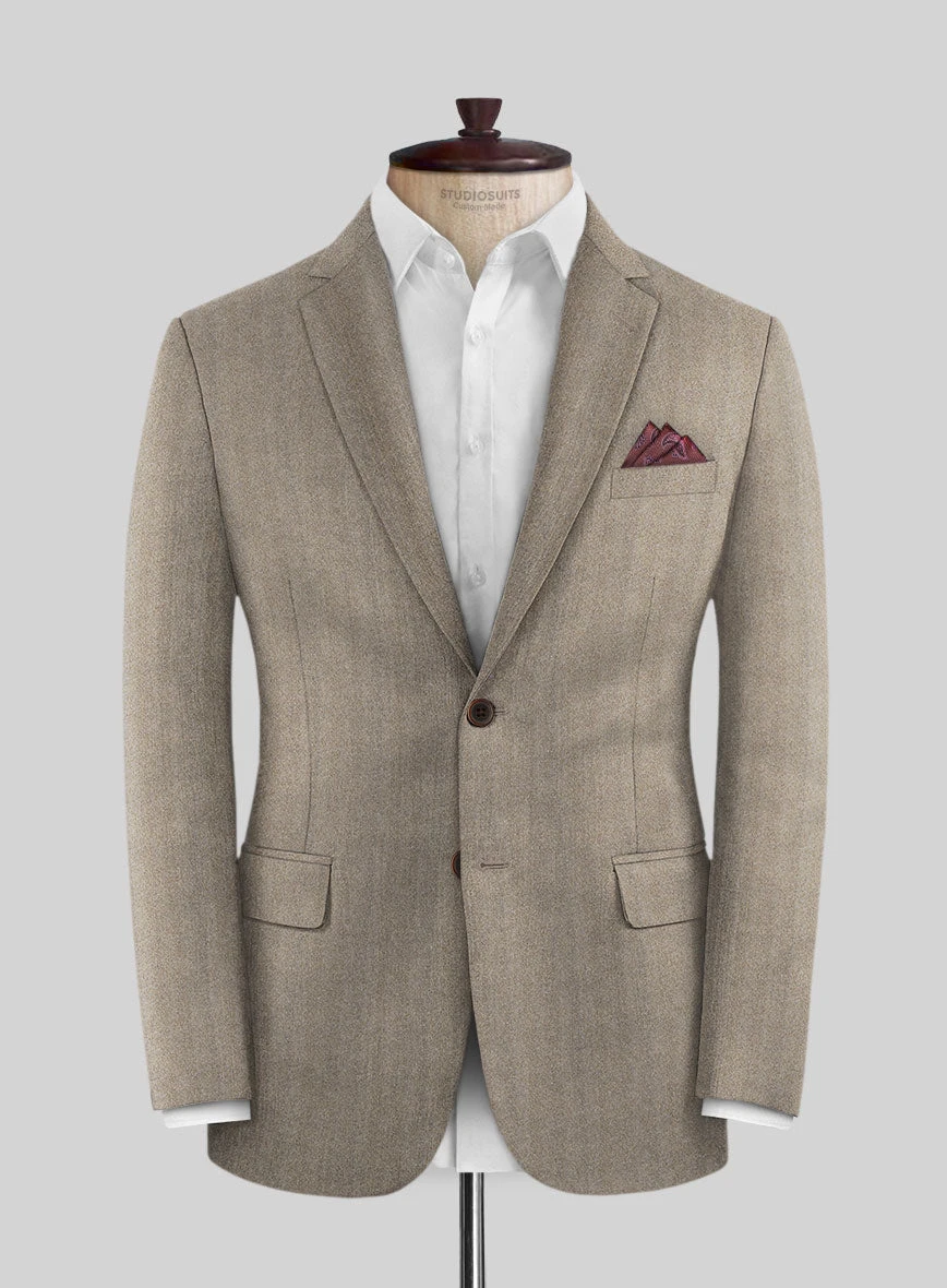 Italian Light Brown Herringbone Flannel Suit 4 Italian Light Brown Herringbone Flannel Suit - Image 4