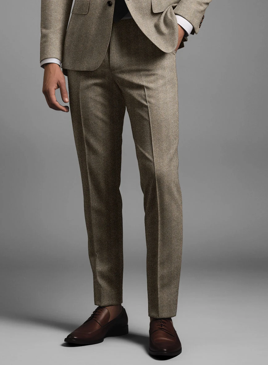 Italian Light Brown Herringbone Flannel Suit 5 Italian Light Brown Herringbone Flannel Suit - Image 5