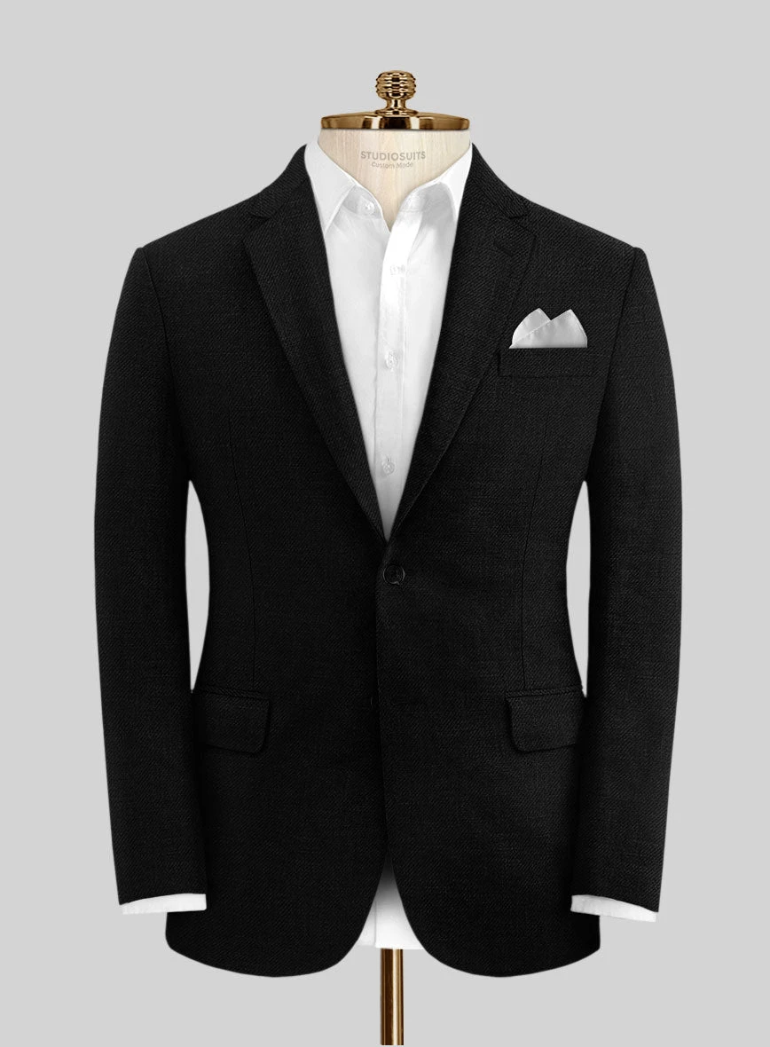 Italian Linen Cavalry Black Suit 3 Italian Linen Cavalry Black Suit - Image 3